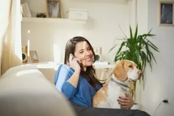 Homeowner on the phone getting a cash offer